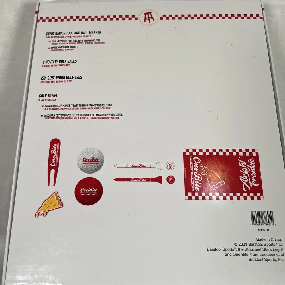 Barstool‎ Sports Golf Accessory Gift Box One bite Pizza Accessories Brand New